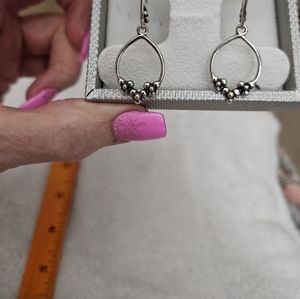 Pandora S925 Ale earrings. 3 SS flowers w/center dot of 14k yellow gold. RETIRED